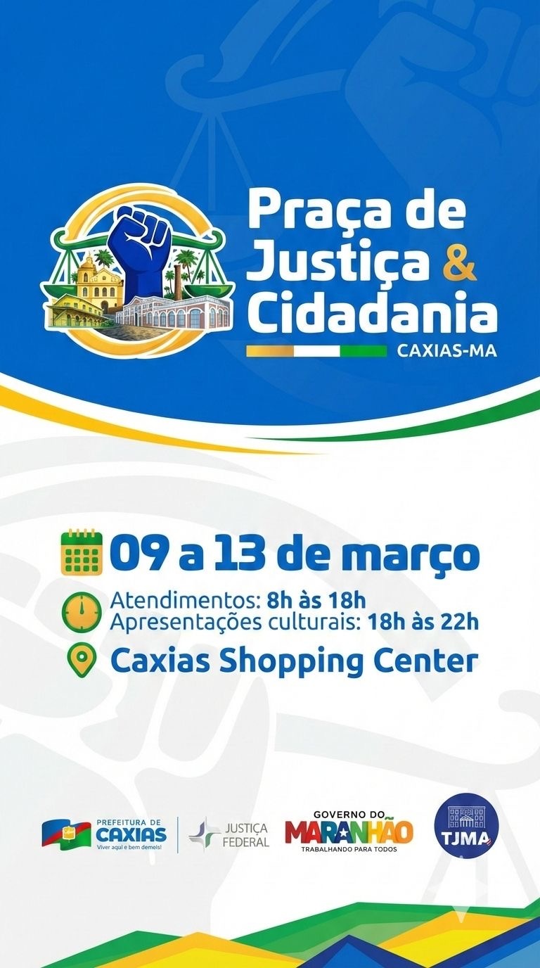 Moradores de Caxias participaram de mutirão de serviços promovido pela Justiça Federal em espaço público, facilitando o acesso a direitos e cidadania.