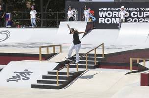 Pamela Rosa na Copa do Mundo de Skate Street Roma 2025 (Foto: Julio Detefon / CBSk)