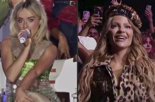Sabrina Carpenter escolheu Luísa Sonza para interagir durante a performance de “Juno” (Foto: Reprodução)