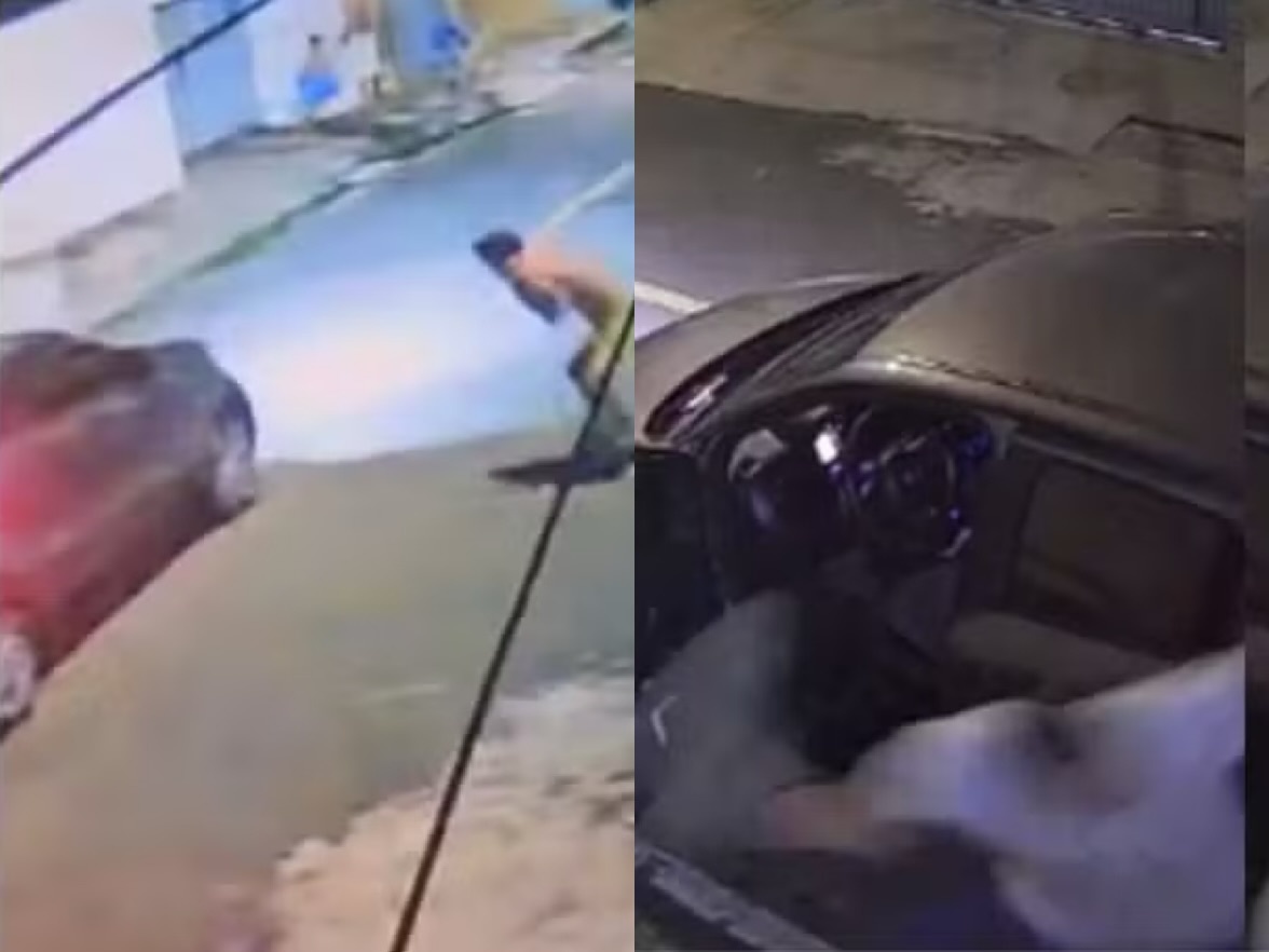 A ação foi registrada por câmeras de segurança