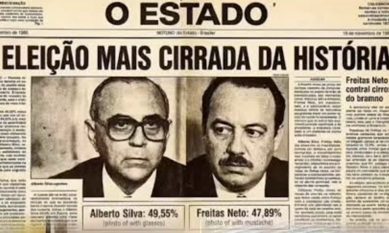 Alberto Silva, da oposição, derrotou Freitas Neto,  do governo, em 1986