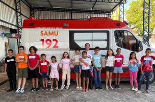Crianças participam de aulas de primeiros socorros no projeto Samuzinho em Teresina (Foto: Reprodução)
