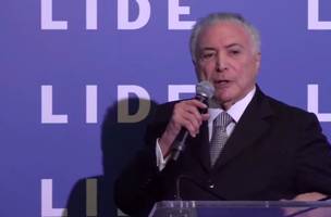 Ex-presidente Michel Temer na abertura de conferência do Lide em Nova York (Reprodução) (Foto: Divulgação / InfoMoney)