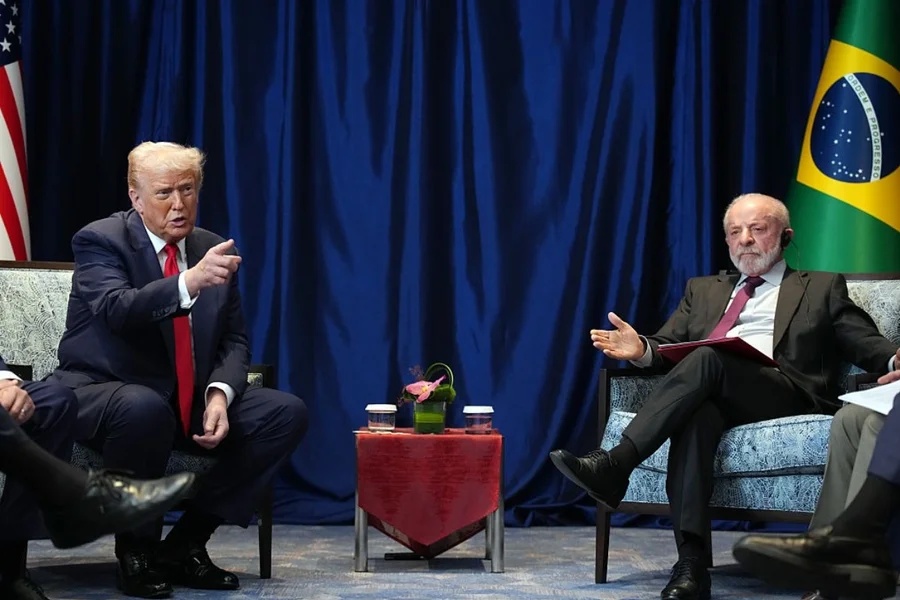 Os presidentes Donald Trum e Lula