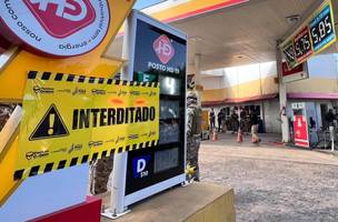Posto interditado na Operação Carbono Oculto 86 (Foto: Foto: Divulgação / Ascom)