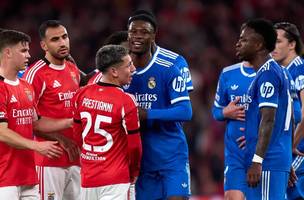Prestianni discute com Vini Jr. em jogo que gerou punição da Uefa (Foto: Reprodução)