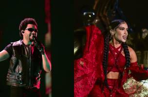 The Weeknd e Anitta cantaram juntos em um show no Engenhão, no domingo (26) (Foto: Webert Belicio/AgNews)