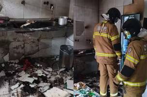 Alunos foram retirados às pressas da unidade (Foto: Corpo de Bombeiros)