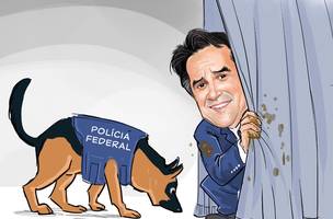 Charge do artista Izânio aborda operação da PF no caso Master (Foto: Izânio_Charges)