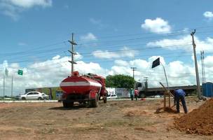 Obra de duplicação da BR-343 em Teresina (Foto: Reprodução/TV Clube)