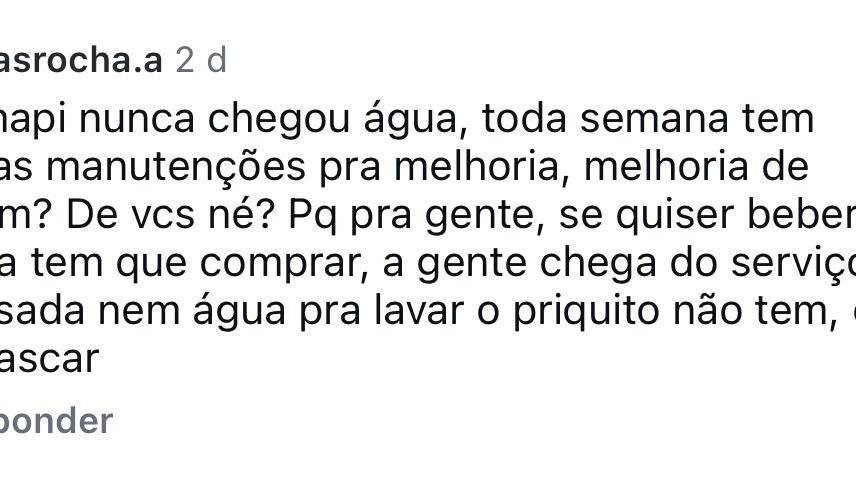 Reclamações dos moradores