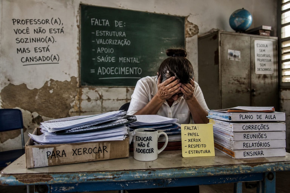 Sobrecarga e falta de estrutura afetam saúde de professores da rede municipal