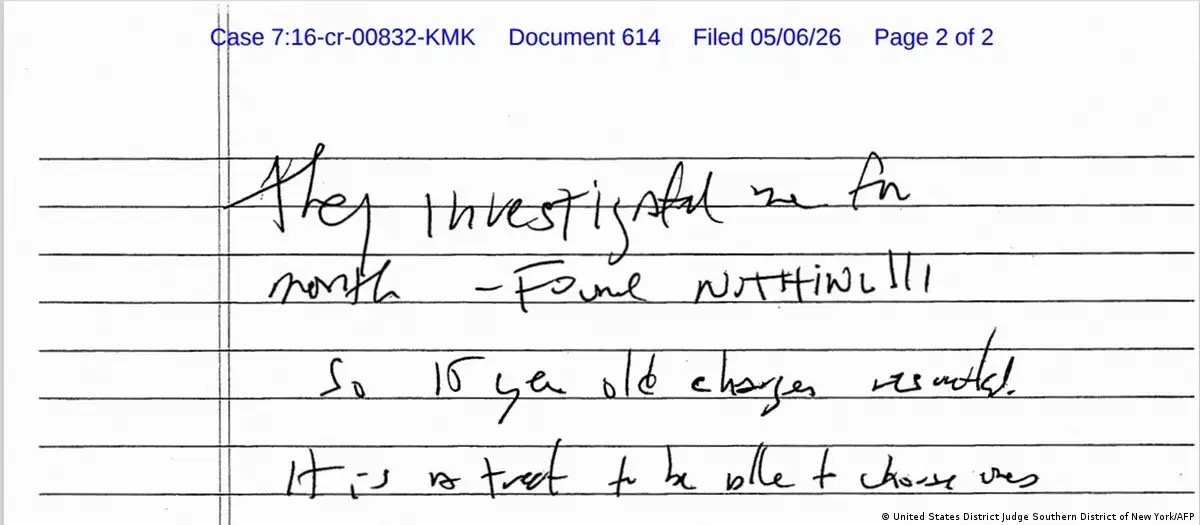 Suposta carta de Epstein