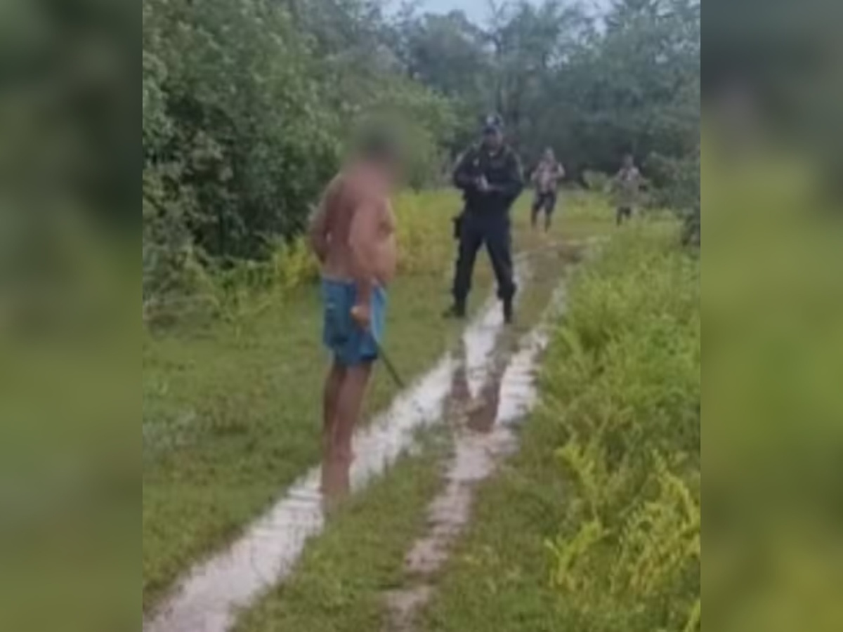 Suspeito não se rendeu com a chegada da Polícia e precisou ser contido