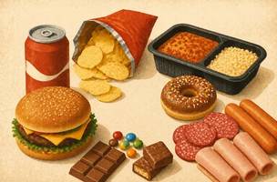Ultraprocessados: cientistas fazem alerta sobre alimentos consumidos todos os dias (Imagem gerada por IA) (Foto: Divulgação)