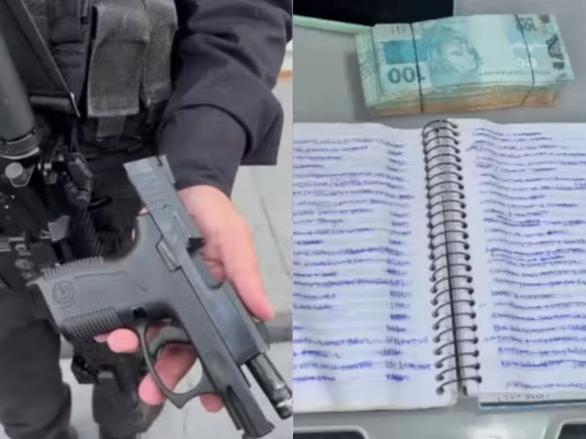Armas e dinheiro vivo foram apreendidos durante a operação