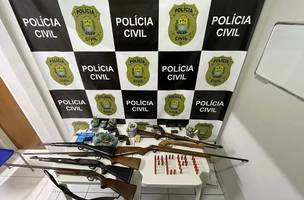 Armas e munições apreendidas (Foto: Divulgação/Polícia Civil)