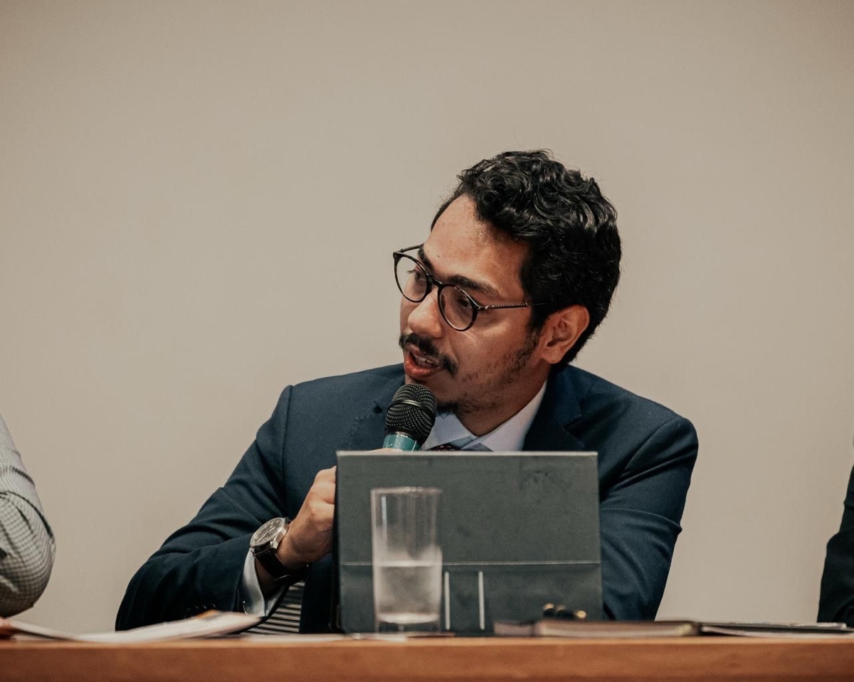 Advogado Bruno Henrique de Moura, na defesa do jornalista