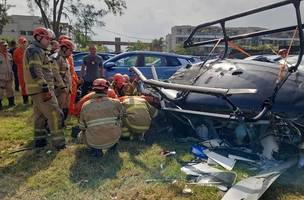 Colisão entre helicópteros deixou seis mortos no Rio de Janeiro (Foto: Reprodução/CBMRJ)