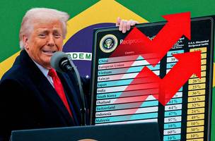 Governo brasileiro mantém negociações para tentar evitar novas tarifas dos Estados Unidos. (Foto: Arte/Metrópoles)