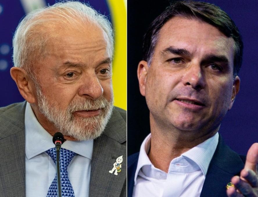 Lula e Flávio Bolsonaro