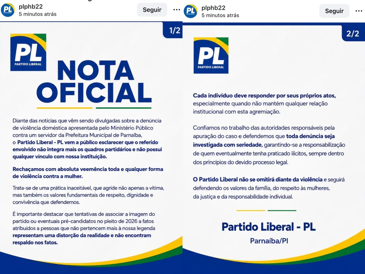 Nota Oficial do PL de Parnaíba