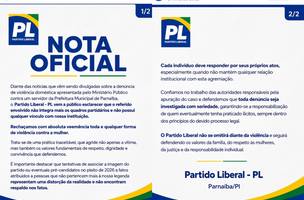 Nota Oficial do PL de Parnaíba (Foto: Divulgação)