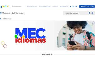 Nova plataforma reúne aulas de inglês e espanhol com acesso gratuito e certificação. (Foto: Reprodução/MEC)