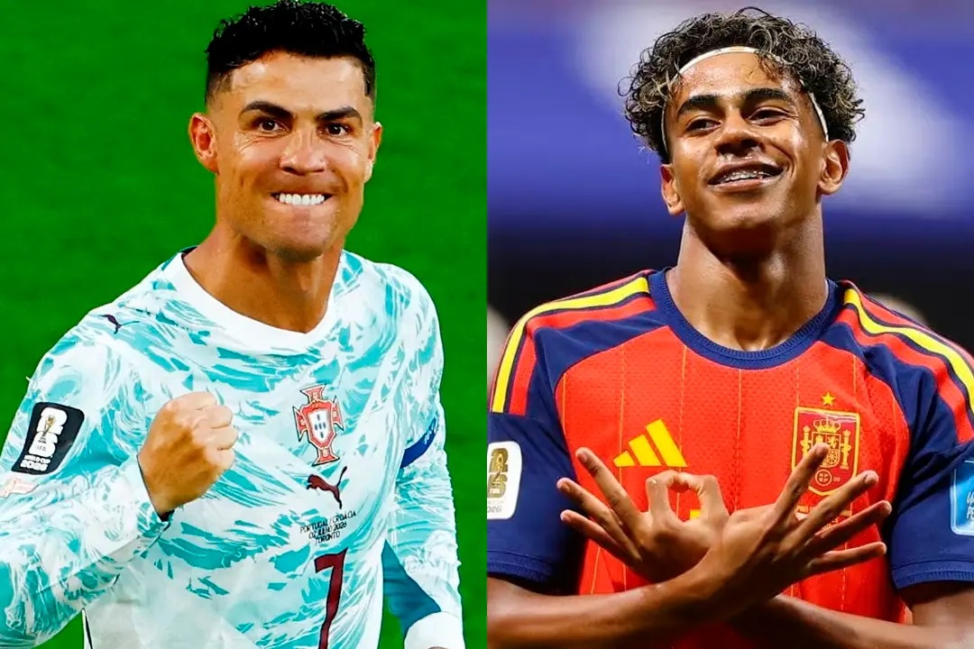 Cristiano Ronaldo e Lamine Yamal.