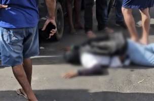 Suspeito foi baleado por um policial militar a paisana (Foto: Reprodução)