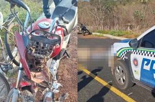 Uma das motocicletas envolvidas no acidente (Foto: Divulgação/PMPI)