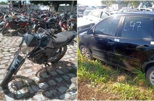Moto e carro no leilão (Imagens ilustrativas) (Foto: Divulgação/Lance Certo Leilões)