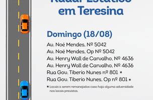 Prefeitura de Teresina divulga locais de radares estáticos deste domingo (Foto: -)