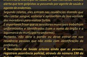 Prefeitura alerta população para golpe de falsos agentes de saúde (Foto: -)