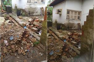 Famílias perdem móveis depois de água da chuva invadir residências em Teresina (Foto: -)
