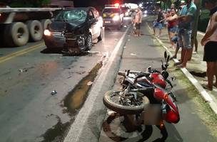 Colisão entre carro e motocicleta deixa adolescente gravemente ferido em Campo Maior (Foto: -)