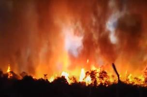 Incêndio de grandes proporções atinge a região de Monsenhor Hipólito (Foto: -)