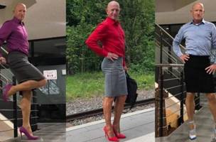 Hétero de 61 anos usa saia e salto alto para quebrar padrões (Foto: -)