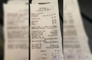 Homem deixa US$ 3 mil de gorjeta a funcionários de restaurante nos EUA (Foto: -)